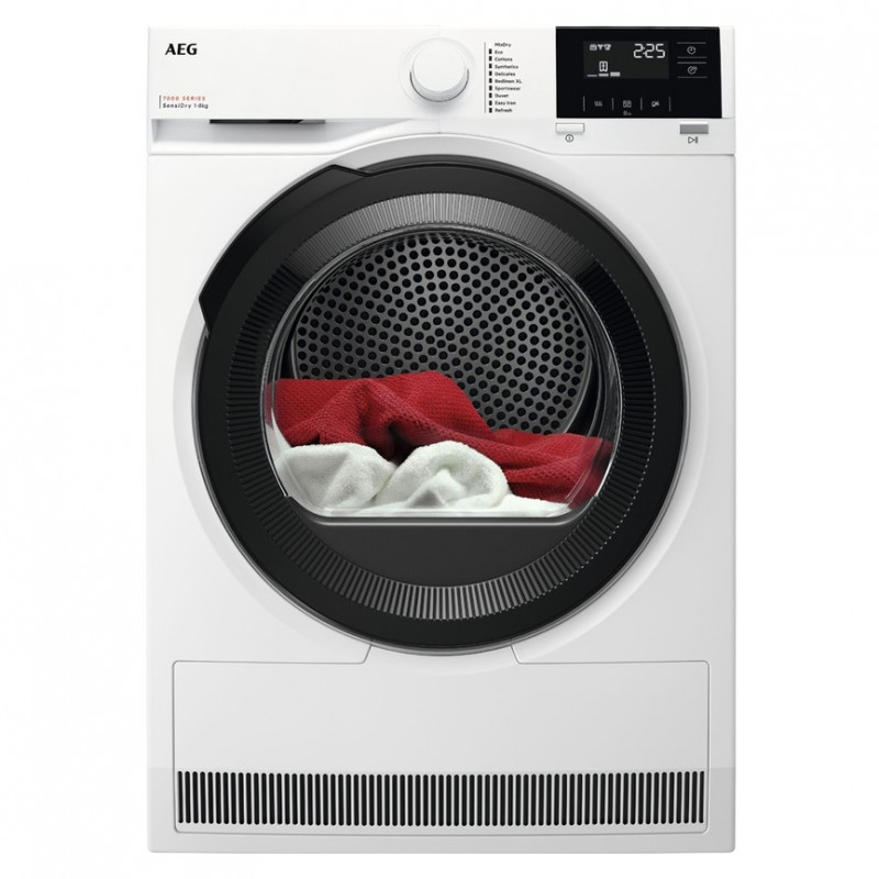 AEG TR718BE szárítógép, D osztály, 118 l, 8 kg, LED-kijelző, EasyClean szűrő, MixDry, Anticrease, fekete
