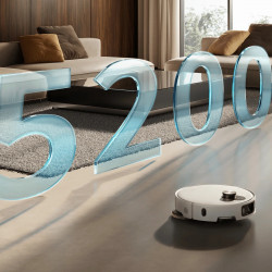 Прахосмукачка робот Xiaomi Robot Vacuum 5 Pro EU OV21GL, 55W, 20000 Pa, 140 мин, AI 5 MP тройна камера и разпознаване, Автоматична станция за измиване и сушене, Прибираща се dToF навигация, Вода 80°C, Бял