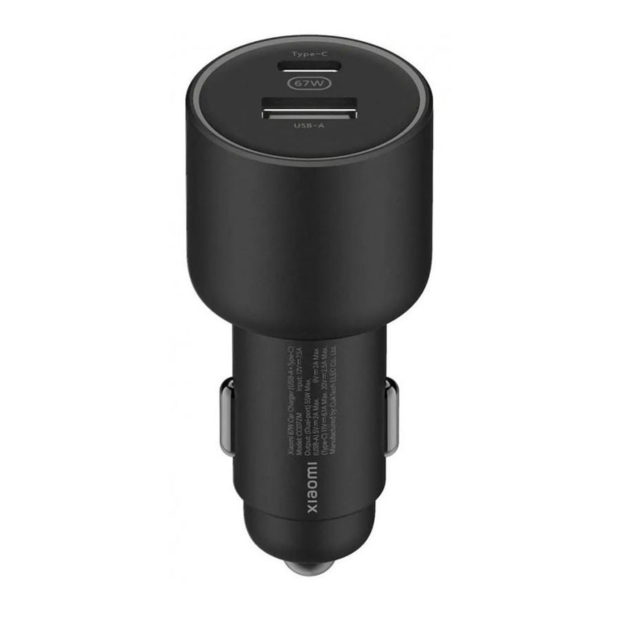 Incarcator auto Xiaomi Mi BHR6814GL, 67 W, 2 porturi de incarcare, Indicator LED, Negru