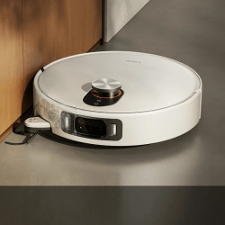 Aspirator robot Xiaomi Robot Vacuum 5 Pro EU OV21GL, 55 W, 20000 Pa, 140 min, cameră triplă AI de 5 MP cu funcție de recunoaștere, stație automată de spălare și uscare, navigație dToF retractabilă, apă la 80 °C, alb