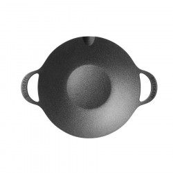 BUYDEEM CP101 Aluminum Grill/Baking Pan, 36 cm, Nonstick, Ergonomic Handles, Pouring Rim, Black
