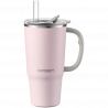 Buydeem DS57-P Insulated Cup with Built-in Straw, 700 ml, Keeps Drinks Hot or Cold for Up to 6 Hours, Vacuum Insulation, Stainless Steel, BPA-Free, Pink