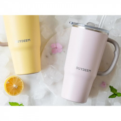 Buydeem DS57-P Insulated Cup with Built-in Straw, 700 ml, Keeps Drinks Hot or Cold for Up to 6 Hours, Vacuum Insulation, Stainless Steel, BPA-Free, Pink