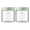 BUYDEEM CS1014-CG Food and Spice Storage Jars, 2x700 ml, Oven- and Microwave-Safe, BPA-Free, Green