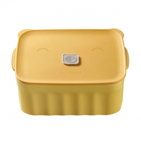 Керамична кутия за храна Buydeem Bento CT1006-MY, 810 мл, 17х20.5 см, До 230°C, Съвместима с фурна и микровълнова, Жълт