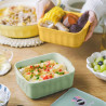 Керамична кутия за храна Buydeem Bento CT1006-MY, 810 мл, 17х20.5 см, До 230°C, Съвместима с фурна и микровълнова, Жълт