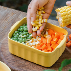 Керамична кутия за храна Buydeem Bento CT1006-MY, 810 мл, 17х20.5 см, До 230°C, Съвместима с фурна и микровълнова, Жълт