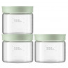 Borcane pentru depozitarea alimentelor și condimentelor BUYDEEM CS1013-CG, 3x500 ml, Potrivite pentru cuptor și cuptor cu microunde, Fără BPA, Verde