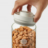 BUYDEEM CS1004 üveg tárolódoboz, 600 ml, légmentesen záródó, -20 °C és 300 °C között használható, fagyasztóba, mikrohullámú sütőbe és hagyományos sütőbe is alkalmas, fehér