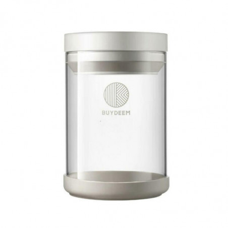 Γυάλινο δοχείο αποθήκευσης BUYDEEM CS1004, 600 ml, αεροστεγές κλείσιμο, -20 °C έως 300 °C, κατάλληλο για καταψύκτη, φούρνο μικροκυμάτων και φούρνο, λευκό