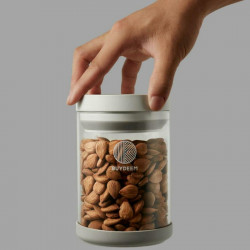 BUYDEEM CS1004 Glass Storage Container, 600 mL, Airtight Seal, -20°C to 300°C, Freezer-, Microwave-, and Oven-Safe, White