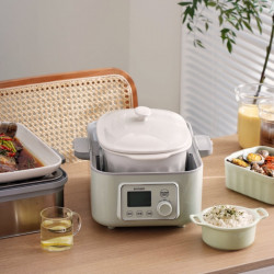 Porcelain bowl for the BUYDEEM CT1005 steam cooker, 2 L, -8°C to +230°C, FDA-approved for food contact, White