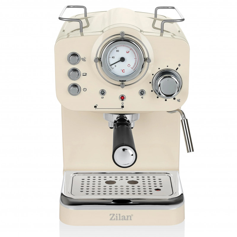 Μηχανή εσπρέσο ZILAN ZLN2992, 1100 W, 15 bar, 1,25 λ, Διπλή παρασκευή, Πορταφίλτρο, Ζεστός και κρύος αφρός γάλακτος, Ρύθμιση θερμοκρασίας, Κρεμώδης