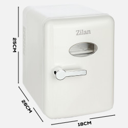 Zilan ZLN1153 Portable Mini Fridge, 36W, 4 L, 6 cans, Cooling/Heating, 10–75°C, 240/12V, White