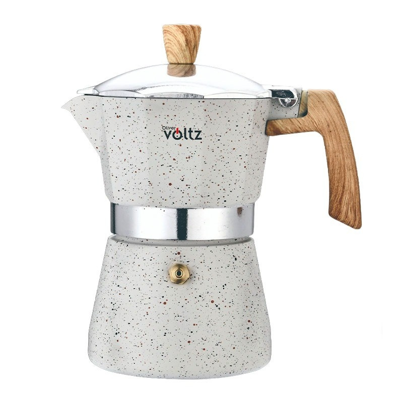 Кубинска кафеварка Oliver Voltz Verona OV51173I3, 3 чаши, Алуминий, Индукция, Крем