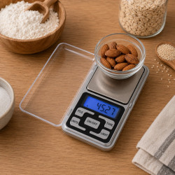 Rosberg R51651S Jewelry Scale, up to 500 g, LCD display, batteries included, stainless steel