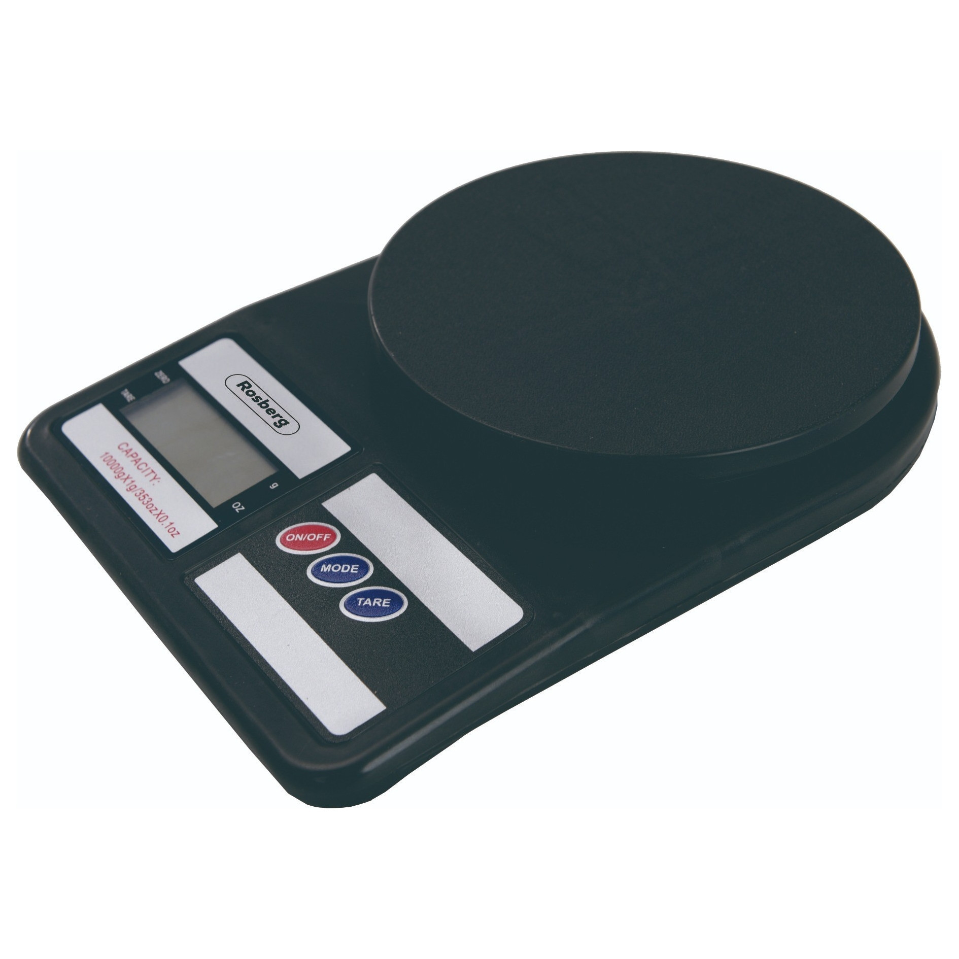 Cântar electronic de bucătărie Rosberg R51651A, 7 kg, afișaj LCD, oprire automată, negru