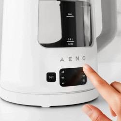 AENO EK6 AEK0006 elektromos vízforraló, 2200 W, 1,7 l, 40–100 °C, STRIX, LED, dupla falú, szűrő, 360°-os talp, fehér