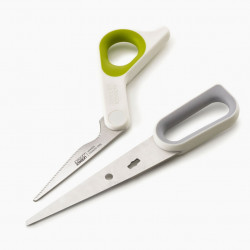 Κουζινικό ψαλίδι Joseph Joseph PowerGrip 10302, Ανοξείδωτο ατσάλι, Άνοιγμα για βότανα, Λευκό/πράσινο