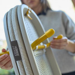 Joseph Joseph Pocket Max 5000021 összecsukható vasalódeszka, 100%-os pamut huzat, akasztó, vasalórekesszel, DripShield, ecru
