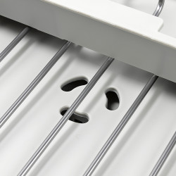 Στεγνωτήριο πιάτων Joseph Joseph Extend Steel Plus 6500041, Έως 16 τεμάχια, Επεκτάσιμο, Ράγες για ποτήρια, Αποστράγγιση, Αποσυναρμολογούμενο, Ανοξείδωτο ατσάλι, Λευκό