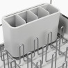 Uscator de vase Joseph Joseph Extend Steel Plus 6500041, Pana la 16 piese, Extensibil, Sine pentru pahare, Scurgere, Demontabil, Otel inoxidabil, Alb