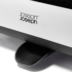 Сушилник за съдове Joseph Joseph Extend Steel Plus 6500040, До 16 части, Разтегателен, Релси за чаши, Отцеждане, Разглобяем, Неръждаема стомана, Черен
