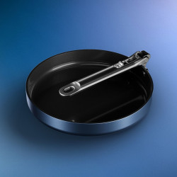 Дълбок тиган Joseph Joseph Space 45041, 24 см, Сгъваема дръжка, Керамично покритие, Фурна до 232°C, Индукция, Син