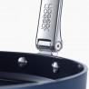 Βαθύ τηγάνι Joseph Joseph Space 45041, 24 εκ., Πτυσσόμενη λαβή, Κεραμική επίστρωση, Κατάλληλο για φούρνο έως 232 °C, Ινδουκτική εστία, Μπλε