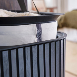 Καλάθι ρούχων Joseph Joseph Tota Trio Luxe 5000007, 90 λίτρα, 3 διαχωριστικά, Χερούλια μεταφοράς, Μπαμπού, Μαύρο
