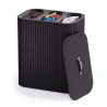 Καλάθι ρούχων Joseph Joseph Tota Trio Luxe 5000007, 90 λίτρα, 3 διαχωριστικά, Χερούλια μεταφοράς, Μπαμπού, Μαύρο