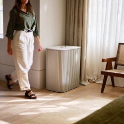 Καλάθι ρούχων Joseph Joseph Tota Trio Luxe 5000008, 90 λίτρα, 3 διαχωριστικά, Χερούλια μεταφοράς, Μπαμπού, Εκρού