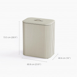 Καλάθι ρούχων Joseph Joseph Tota Trio Luxe 5000008, 90 λίτρα, 3 διαχωριστικά, Χερούλια μεταφοράς, Μπαμπού, Εκρού