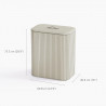 Coș de rufe Joseph Joseph Tota Trio Luxe 5000008, 90 l, 3 compartimente, mânere de transport, bambus, ecru
