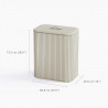 Coș de rufe Joseph Joseph Tota Luxe 5000006, 90 l, 2 compartimente, mânere de transport, bambus, ecru