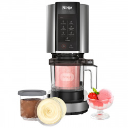 Ninja CREAMi NC302EU 7-in-1 fagylaltkészítő, 800 W, 2×493 ml, Creamify, Re-Spin, darabkák hozzáadása, Fitness/keto program, személyre szabás, fekete/szürke