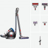 Прахосмукачка без торба Dyson Cinetic BigBall Absolute 2 447250-01, 700W, 150AW, 0.8 л, 35 циклона, Автоматично изправяне при преобръщане, 5 приставки, Никел/син