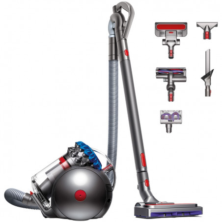 Dyson Cinetic BigBall Absolute 2 Bagless Vacuum Cleaner 447250-01, 700W, 150AW, 0.8 L, 35 cyclones, Automatically rights itself if tipped over, 5 attachments, Nickel/Blue