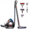 Aspirator fara sac Dyson Cinetic BigBall Absolute 2 447250-01, 700 W, 150 AW, 0,8 l, 35 cicloni, Redresare automata in caz de rasturnare, 5 accesorii, Nichel/Albastru