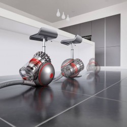 Aspirator fara sac Dyson Cinetic BigBall Absolute 2 447250-01, 700 W, 150 AW, 0,8 l, 35 cicloni, Redresare automata in caz de rasturnare, 5 accesorii, Nichel/Albastru