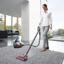Прахосмукачка без торба Dyson Cinetic BigBall Absolute 2 447250-01, 700W, 150AW, 0.8 л, 35 циклона, Автоматично изправяне при преобръщане, 5 приставки, Никел/син