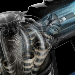 Aspirator vertical Dyson V10 Konical Moulded 419634-01, 150AW, 0,5 l, 60 min, 110 000 rpm, 3 moduri, HEPA, Golire igienica, Fara incurcaturi, Negru