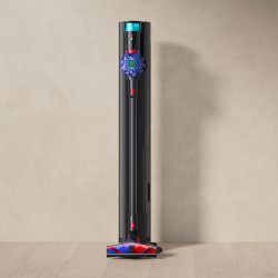 Függőleges porszívó + automatikus ürítésű dokkolóállomás Dyson V10 Konical Moulded 594030-01, 150AW, 0,5 l, 60 perc, 3 üzemmód, HEPA, Higiénikus ürítés, Nem gubancolódik, Fekete
