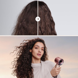 Στεγνωτήρας μαλλιών Dyson HD19 Travel™ 492457-01, 1220 W, 11,6 l/s, 2 ταχύτητες, 3 ρυθμίσεις θερμοκρασίας, Air Multiplier, Έξυπνος έλεγχος θερμοκρασίας, Κεραμικό ροζ/ροζ χρυσό