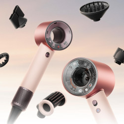Uscаtor de pаr Dyson HD19 Travel™ 492457-01, 1220 W, 11,6 l/s, 2 viteze, 3 niveluri de temperatură, Air Multiplier, Control inteligent al caldurii, Ceramic roz/roz auriu