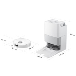 Roborock Q Revo Edge 5V1 QRES02-00 Robot Vacuum, 18,500 Pa, 5,200 mAh, 66 W, 3D LiDAR Mapping, Reactive AI, FlexiArm, Charging Station, Up to 3 Hours of Run Time, White