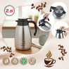 Termos de cafea pentru conferințe Kinghoff KH 2094, 2 l, pereți dubli, corp din oțel inoxidabil, inox/negru