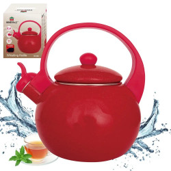 Kinghoff KH 2080 Whistling Kettle, 2 L, Enameled Interior, Induction, Red