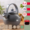 Kinghoff KH 2079 Whistling Kettle, 2 L, Enameled Interior, Induction, Gray