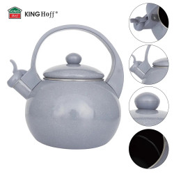 Kinghoff KH 2079 Whistling Kettle, 2 L, Enameled Interior, Induction, Gray